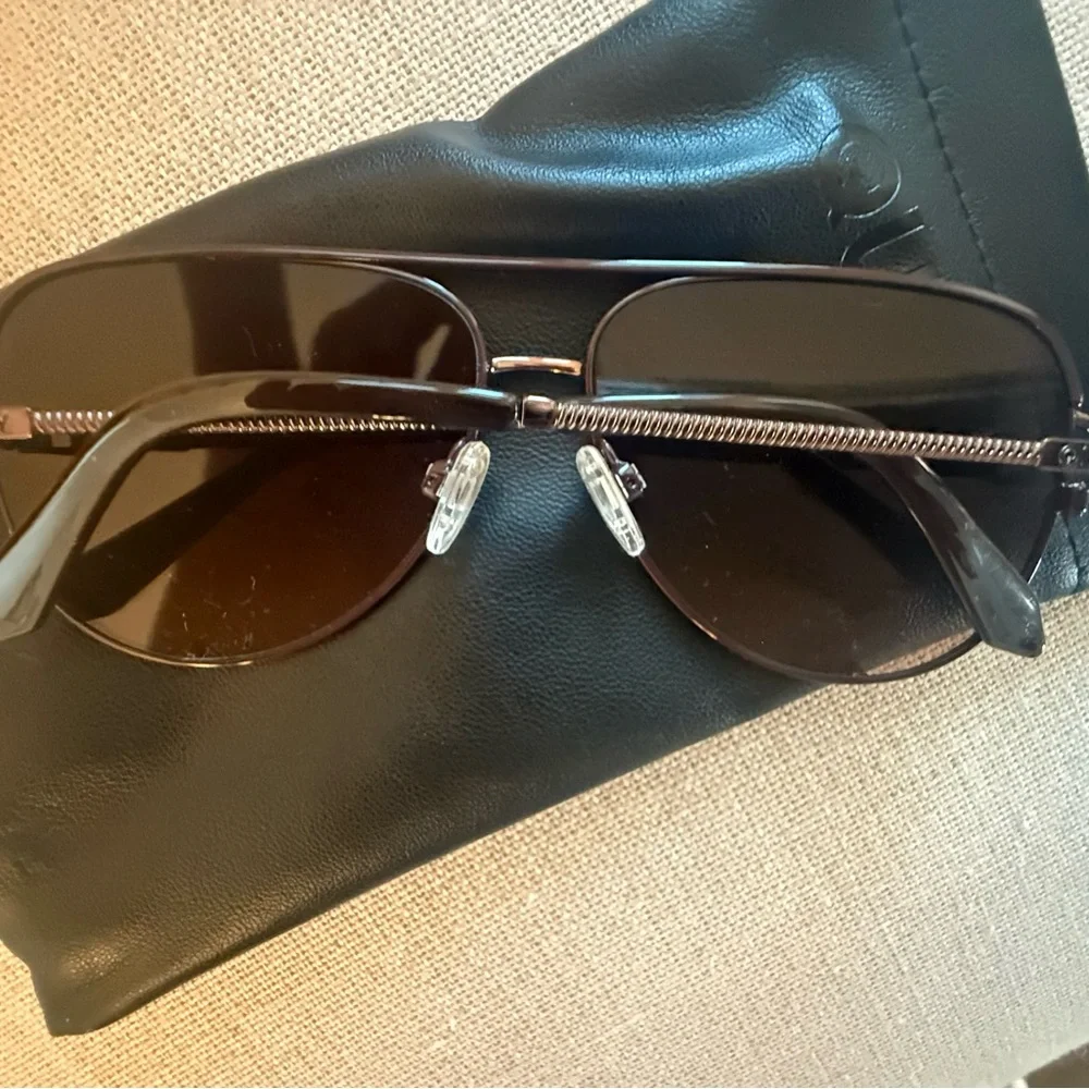 Quay Aviator-Style Sunglasses in Brown with Black Case Never Worn